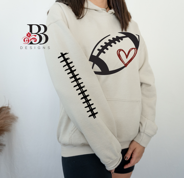 Football Designed Hoodie and Sleeve