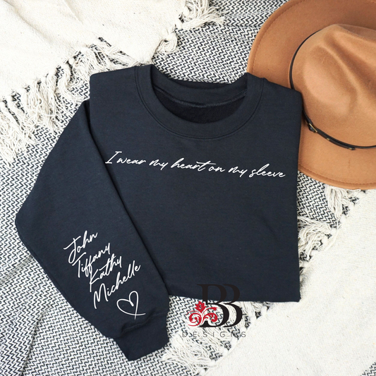 Scripted Heart on Sleeve Sweatshirt