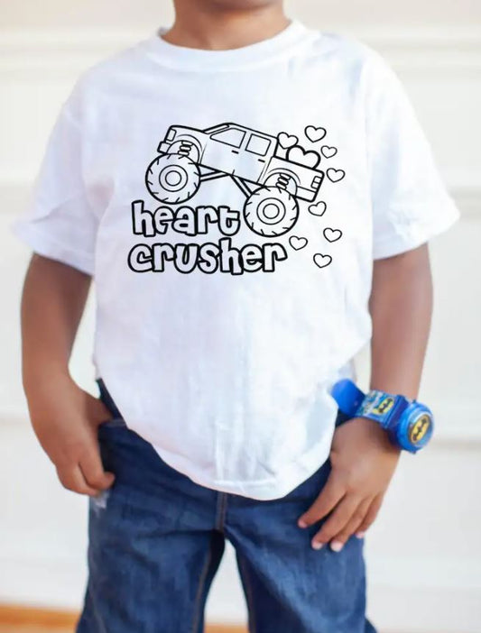 Heart Crusher Kids Washable Coloring Shirt w/Markers